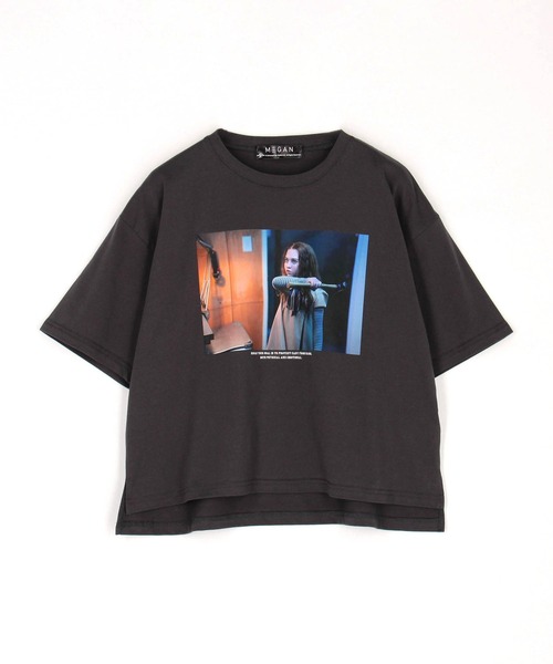 NICOLE CLUB(ニコル クラブ)の「M3GAN(ミーガン) フォトプリントTシャツ / オリジナル / 前後プリント(Tシャツ/カットソー・レディース・チャコールグレー/オフホワイト・FREE)」の5枚目の写真