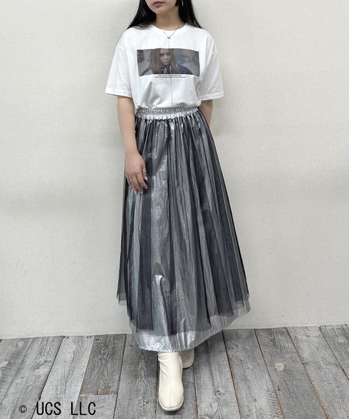 NICOLE CLUB(ニコル クラブ)の「M3GAN(ミーガン) フォトプリントTシャツ / オリジナル / 前後プリント(Tシャツ/カットソー・レディース・チャコールグレー/オフホワイト・FREE)」の12枚目の写真