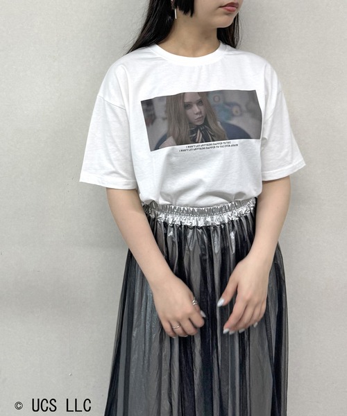 NICOLE CLUB(ニコル クラブ)の「M3GAN(ミーガン) フォトプリントTシャツ / オリジナル / 前後プリント(Tシャツ/カットソー・レディース・チャコールグレー/オフホワイト・FREE)」の13枚目の写真