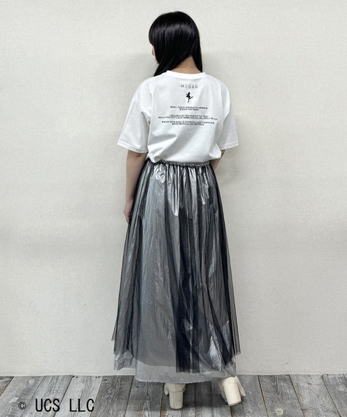 NICOLE CLUB(ニコル クラブ)の「M3GAN(ミーガン) フォトプリントTシャツ / オリジナル / 前後プリント(Tシャツ/カットソー・レディース・チャコールグレー/オフホワイト・FREE)」の15枚目の写真