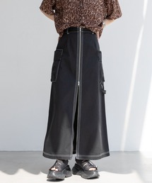 RAGEBLUE | BIGポケット/Wジップスリットワークスカート2(デニムスカート)