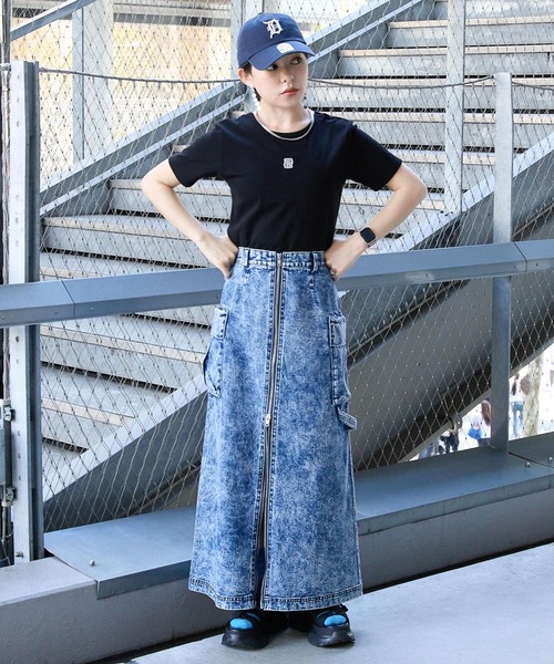 RAGEBLUE(レイジブルー)の「BIGポケット/Wジップスリットワークスカート2(デニムスカート・レディース・オリーブ/ブルー/ブラック・FREE)」の18枚目の写真