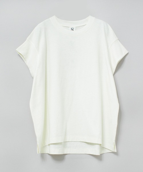 RNA-N（アールエヌエーエヌ）の「M2212 Ｃ／ＨＥＭＰフレンチＴ（Tシャツ/カットソー・レディース・ブラック/キナリ/オフホワイト・MEDIUM）」の2枚目の写真