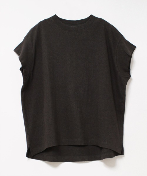 RNA-N（アールエヌエーエヌ）の「M2212 Ｃ／ＨＥＭＰフレンチＴ（Tシャツ/カットソー・レディース・ブラック/キナリ/オフホワイト・MEDIUM）」の3枚目の写真