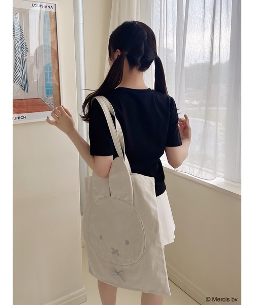 MIIA(ミーア)の「miffy パールリボンTシャツ(Tシャツ/カットソー・レディース・オフホワイト/ブラック・FREE)」の9枚目の写真