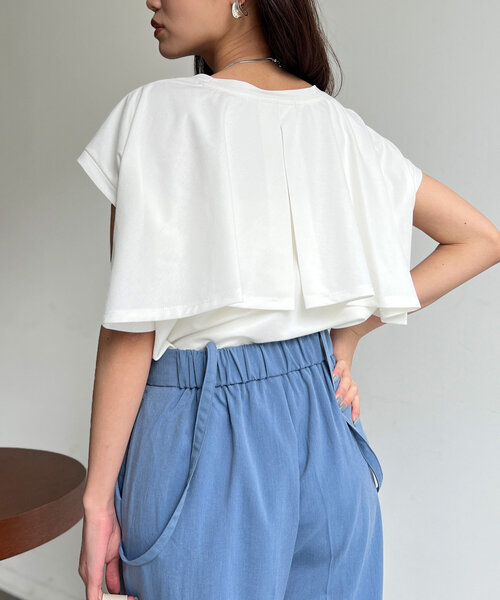 Chez toi(シェトワ)の「BACKフリルノースリプルオーバー(Tシャツ/カットソー・レディース・ネイビー/オフホワイト/カーキ/ブラック・FREE)」の2枚目の写真