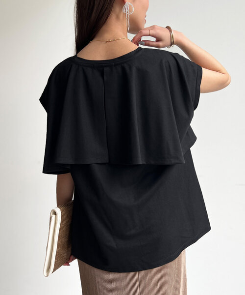 Chez toi(シェトワ)の「BACKフリルノースリプルオーバー(Tシャツ/カットソー・レディース・ネイビー/オフホワイト/カーキ/ブラック・FREE)」の3枚目の写真