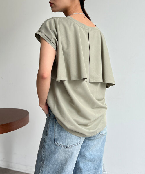 Chez toi(シェトワ)の「BACKフリルノースリプルオーバー(Tシャツ/カットソー・レディース・ネイビー/オフホワイト/カーキ/ブラック・FREE)」の12枚目の写真