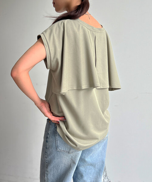 Chez toi(シェトワ)の「BACKフリルノースリプルオーバー(Tシャツ/カットソー・レディース・ネイビー/オフホワイト/カーキ/ブラック・FREE)」の16枚目の写真