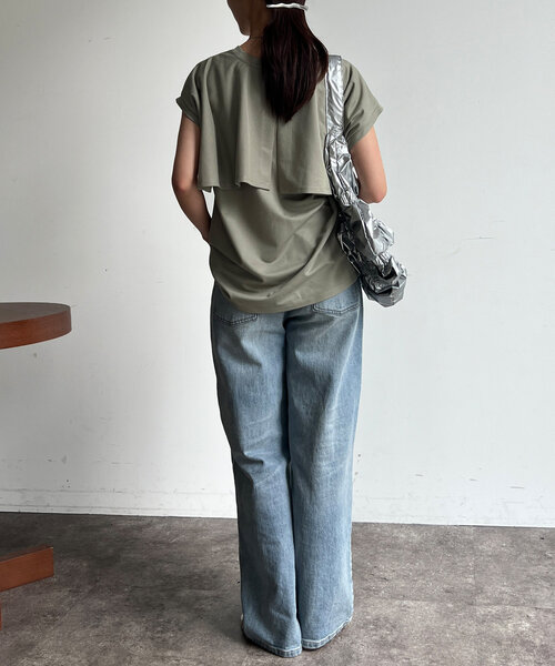 Chez toi(シェトワ)の「BACKフリルノースリプルオーバー(Tシャツ/カットソー・レディース・ネイビー/オフホワイト/カーキ/ブラック・FREE)」の5枚目の写真