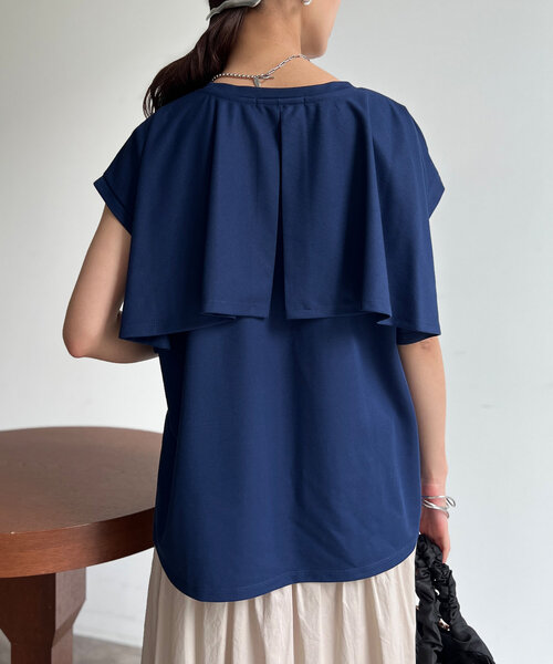 Chez toi(シェトワ)の「BACKフリルノースリプルオーバー(Tシャツ/カットソー・レディース・ネイビー/オフホワイト/カーキ/ブラック・FREE)」の7枚目の写真