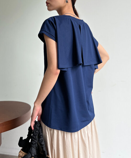 Chez toi(シェトワ)の「BACKフリルノースリプルオーバー(Tシャツ/カットソー・レディース・ネイビー/オフホワイト/カーキ/ブラック・FREE)」の8枚目の写真