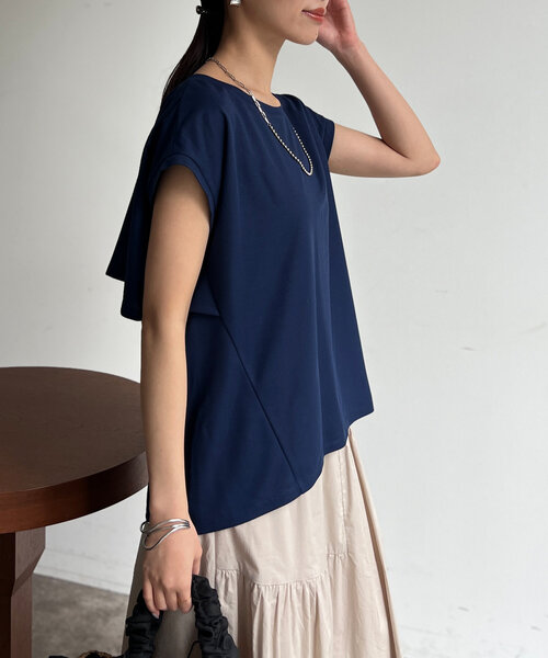 Chez toi(シェトワ)の「BACKフリルノースリプルオーバー(Tシャツ/カットソー・レディース・ネイビー/オフホワイト/カーキ/ブラック・FREE)」の10枚目の写真