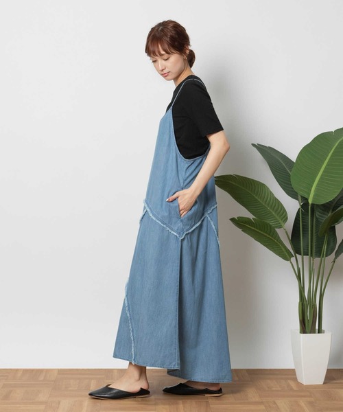 BACK NUMBER】切替デザインデニムキャミワンピース（シャツ
