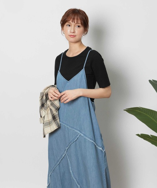 BACK NUMBER（バックナンバー）の「【BACK NUMBER】切替デザインデニムキャミワンピース（シャツワンピース・レディース・ライトインディゴブルー・L/XL/M）」の6枚目の写真