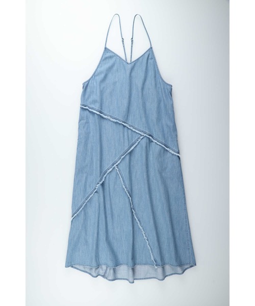 BACK NUMBER（バックナンバー）の「【BACK NUMBER】切替デザインデニムキャミワンピース（シャツワンピース・レディース・ライトインディゴブルー・L/XL/M）」の7枚目の写真