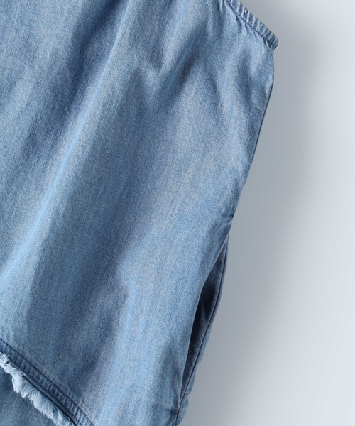 BACK NUMBER（バックナンバー）の「【BACK NUMBER】切替デザインデニムキャミワンピース（シャツワンピース・レディース・ライトインディゴブルー・L/XL/M）」の11枚目の写真