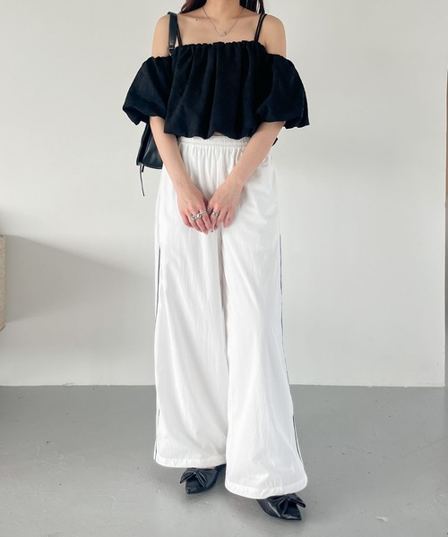 Heather（ヘザー）の「オフショルバルーンブラウス（半袖）　127440（シャツ/ブラウス・レディース・オフホワイト/ブラック/ピンク・FREE）」の8枚目の写真