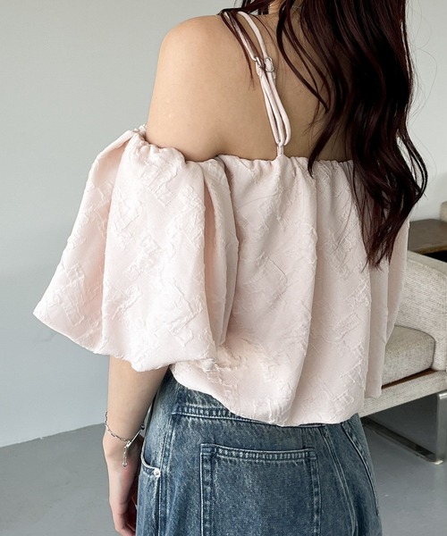 Heather（ヘザー）の「オフショルバルーンブラウス（半袖）　127440（シャツ/ブラウス・レディース・オフホワイト/ブラック/ピンク・FREE）」の11枚目の写真