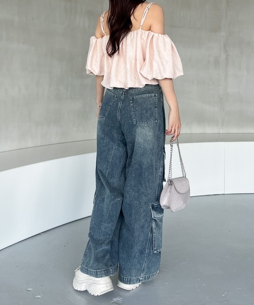 Heather（ヘザー）の「オフショルバルーンブラウス（半袖）　127440（シャツ/ブラウス・レディース・オフホワイト/ブラック/ピンク・FREE）」の15枚目の写真