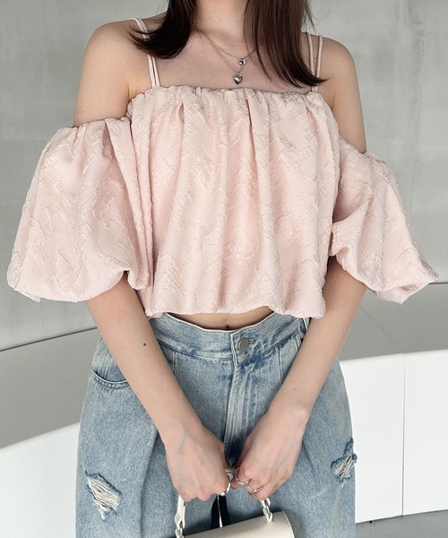 Heather（ヘザー）の「オフショルバルーンブラウス（半袖）　127440（シャツ/ブラウス・レディース・オフホワイト/ブラック/ピンク・FREE）」の16枚目の写真