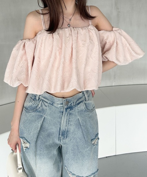 Heather（ヘザー）の「オフショルバルーンブラウス（半袖）　127440（シャツ/ブラウス・レディース・オフホワイト/ブラック/ピンク・FREE）」の17枚目の写真