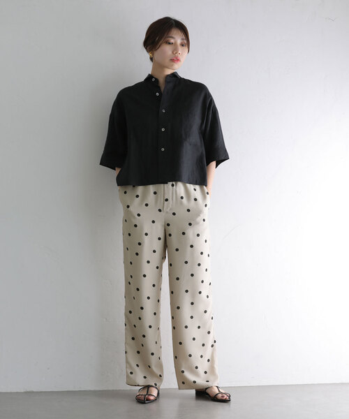 La TOTALITE（ラトータリテ）の「ドットイージーパンツ（その他パンツ・レディース・ベージュ/ブラック・36/38）」の5枚目の写真