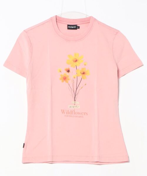 Desigual(デシグアル)の「花柄の半袖Tシャツ(シャツ/ブラウス・レディース・レッド・M/L/XS/XL/S)」の2枚目の写真