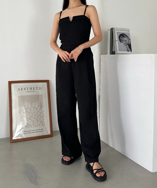 セール】ビスチェデザインオールインワン（つなぎ/オールインワン