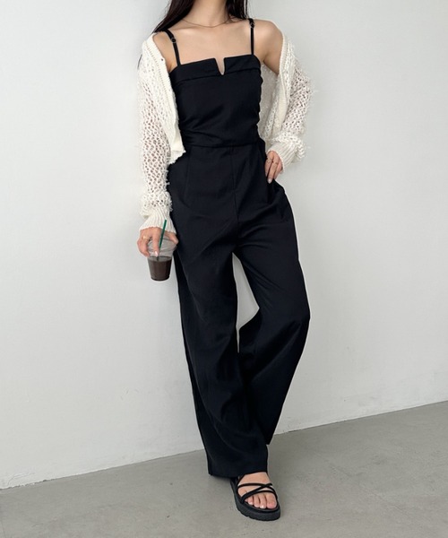 セール】ビスチェデザインオールインワン（つなぎ/オールインワン