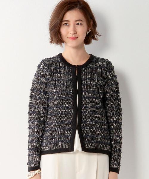 大セール【UNITED ARROWS】 ツイード カーディガン ブラック UNITED ARROWS（ユナイテッドアローズ）の「○UBCE FRG ニットツイード