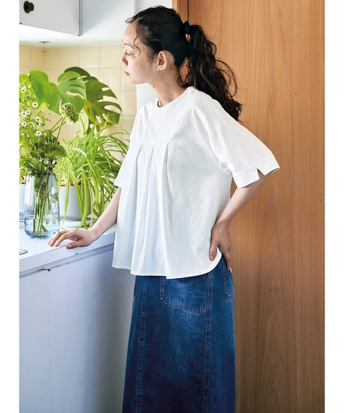 and myera（アンド マイラ）の「ａｎｄ　ｍｙｅｒａ　布はくのＴトップス（シャツ/ブラウス・レディース・ブラック/ホワイト/カーキ・MEDIUM/LARGE/X-LARGE/SMALL）」の12枚目の写真