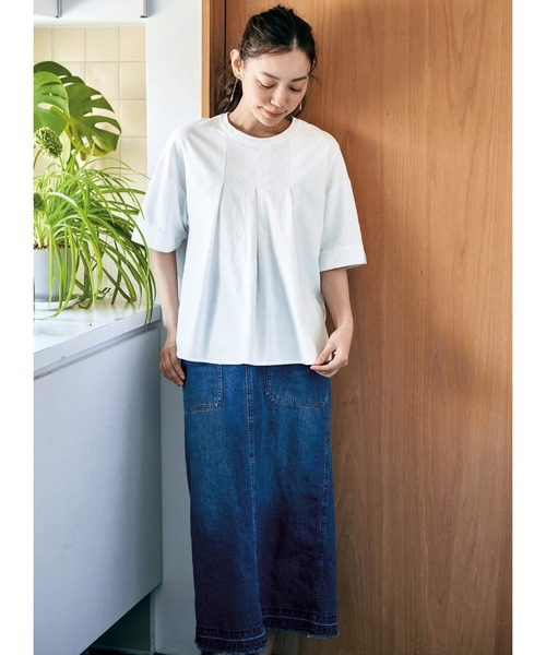 and myera（アンド マイラ）の「ａｎｄ　ｍｙｅｒａ　布はくのＴトップス（シャツ/ブラウス・レディース・ブラック/ホワイト/カーキ・MEDIUM/LARGE/X-LARGE/SMALL）」の14枚目の写真
