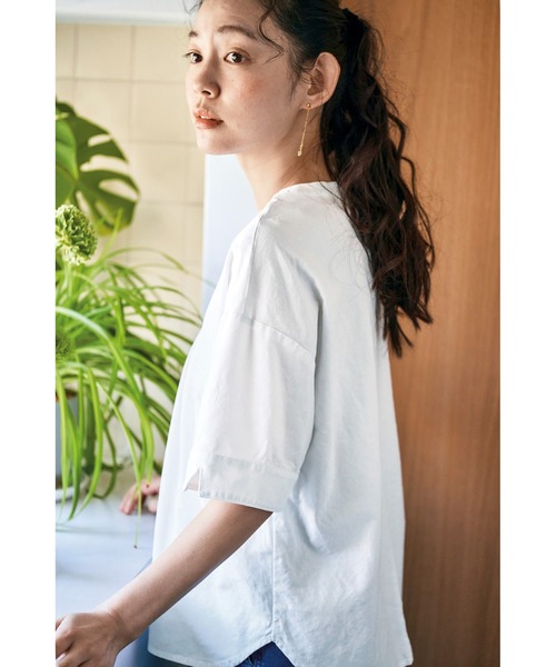 and myera（アンド マイラ）の「ａｎｄ　ｍｙｅｒａ　布はくのＴトップス（シャツ/ブラウス・レディース・ブラック/ホワイト/カーキ・MEDIUM/LARGE/X-LARGE/SMALL）」の15枚目の写真