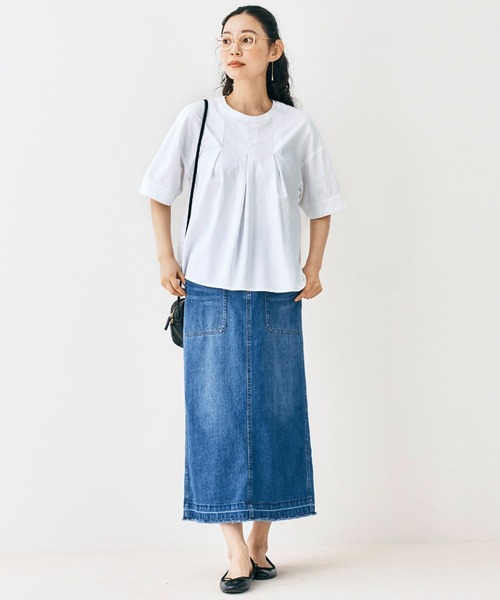 and myera（アンド マイラ）の「ａｎｄ　ｍｙｅｒａ　布はくのＴトップス（シャツ/ブラウス・レディース・ブラック/ホワイト/カーキ・MEDIUM/LARGE/X-LARGE/SMALL）」の16枚目の写真