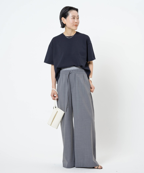 【美品】AP STUDIO ニットクロップドティー ブラック AP STUDIO ニットクロップドティー黒
