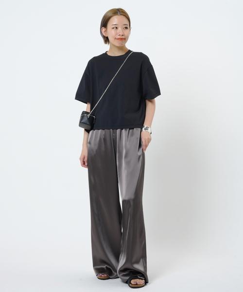 【美品】AP STUDIO ニットクロップドティー ブラック AP STUDIO ニットクロップドティー黒