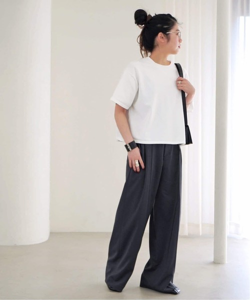 AP STUDIO（エーピーストゥディオ）の「追加3 ニットクロップドティー（ニット/セーター・レディース・ブラック/ホワイト/ネイビー・FREE）」の13枚目の写真