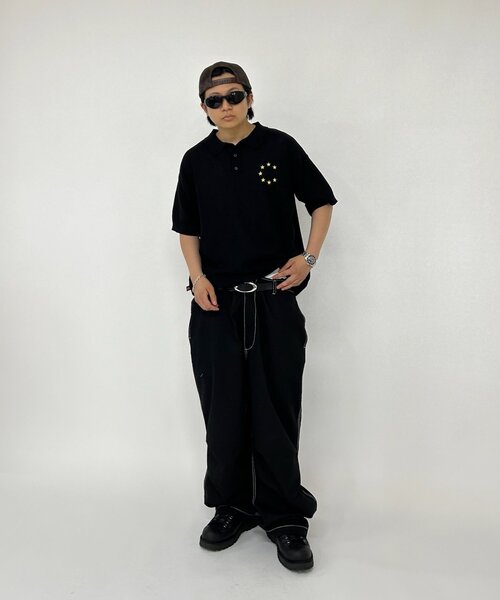 WHO'S WHO gallery（フーズフーギャラリー）の「スターポロシャツ（ポロシャツ・レディース・ネイビー/ブラック/ホワイト・FREE）」の12枚目の写真