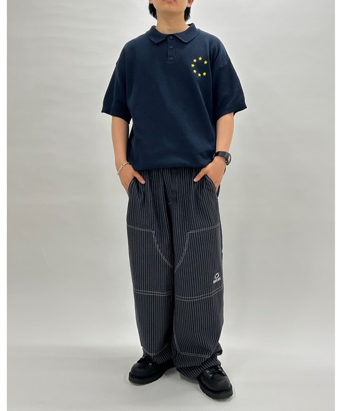 WHO'S WHO gallery（フーズフーギャラリー）の「スターポロシャツ（ポロシャツ・レディース・ネイビー/ブラック/ホワイト・FREE）」の14枚目の写真