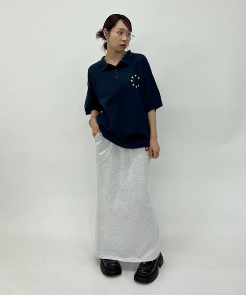 WHO'S WHO gallery（フーズフーギャラリー）の「スターポロシャツ（ポロシャツ・レディース・ネイビー/ブラック/ホワイト・FREE）」の22枚目の写真