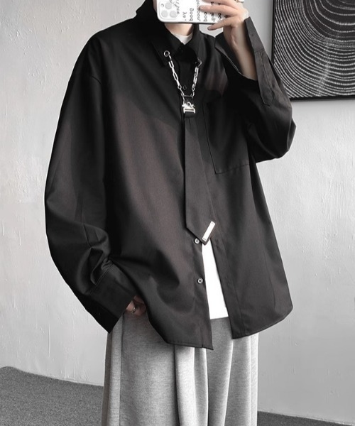 CREARE -LINO-(クレアーレリノ)の「ネクタイ付きシャツ(シャツ/ブラウス・メンズ・ホワイト/ブラック・MEDIUM)」の18枚目の写真