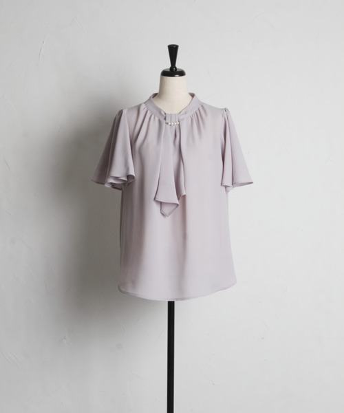 tocco closet（トッコ　クローゼット）の「【ZOZO限定】パールパーツボウタイブラウス（シャツ/ブラウス・レディース・ブラック/オフホワイト/グレー・M）」の20枚目の写真