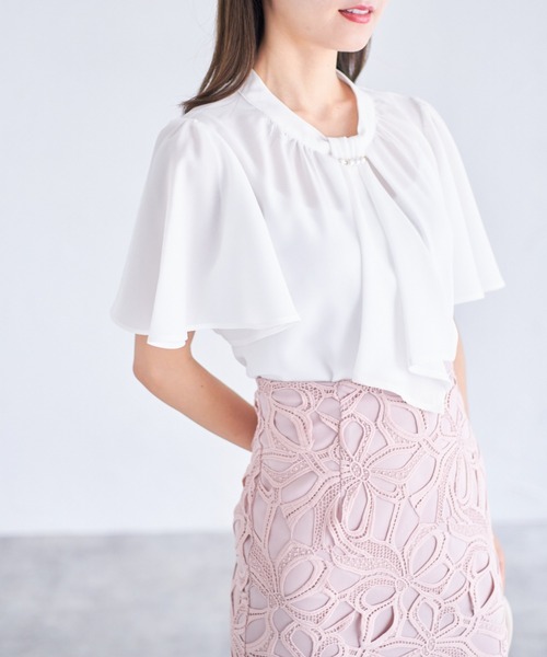 tocco closet（トッコ　クローゼット）の「【ZOZO限定】パールパーツボウタイブラウス（シャツ/ブラウス・レディース・ブラック/オフホワイト/グレー・M）」の8枚目の写真