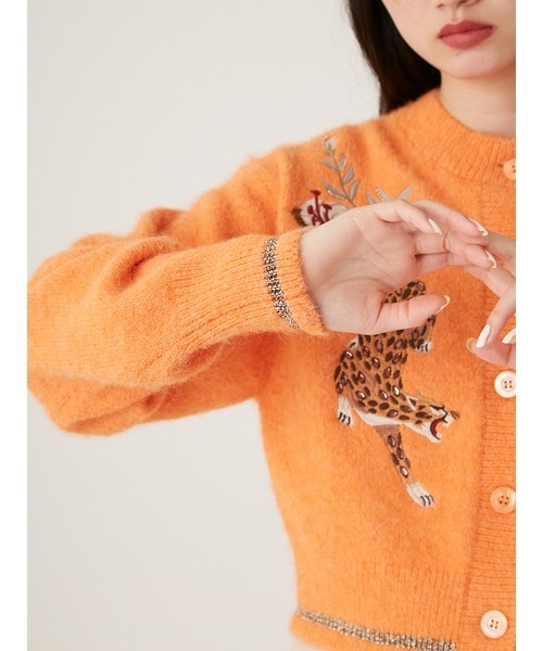 LILY BROWN（リリーブラウン）の「【LILY BROWN×KEITA MARUYAMA】モチーフニットカーディガン（カーディガン/ボレロ・レディース・カーキ/ミント/オレンジ/ドット・FREE）」の21枚目の写真