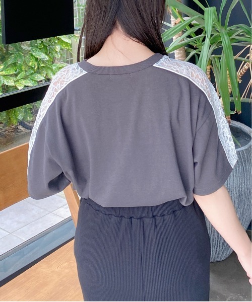 kolor - カラー レース切替 Tシャツ カットソードッキング 1 グレー ネイビー 楽天市場】レースドッキング tシャツの通販