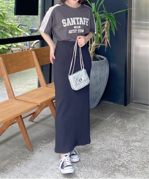 INGNI（イング）の「袖レースドッキングカレッジロゴTシャツ（Tシャツ/カットソー・レディース・オフホワイト/チャコールグレー/オートミール・M）」の20枚目の写真