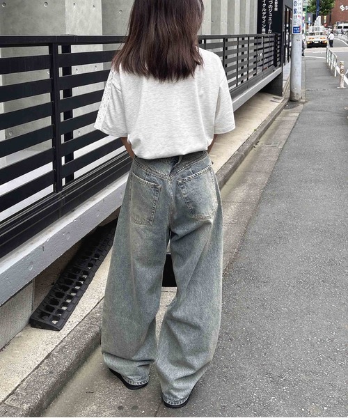 INGNI（イング）の「袖レースドッキングカレッジロゴTシャツ（Tシャツ/カットソー・レディース・オフホワイト/チャコールグレー/オートミール・M）」の4枚目の写真