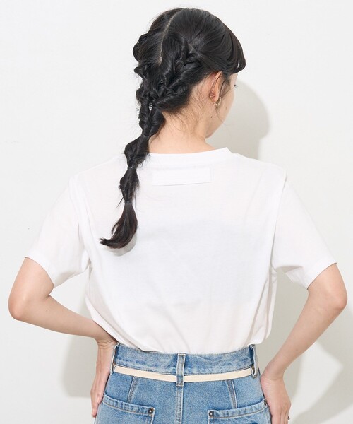 FREAK'S STORE（フリークスストア）の「NAUTICA/ノーティカ ラインストーンTシャツ（Tシャツ/カットソー・レディース・ホワイト/ブラック/ナチュラル・ONE SIZE）」の6枚目の写真