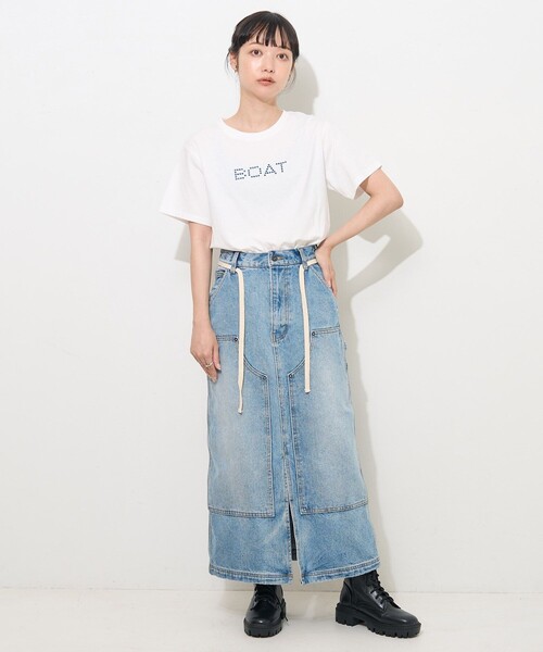FREAK'S STORE（フリークスストア）の「NAUTICA/ノーティカ ラインストーンTシャツ（Tシャツ/カットソー・レディース・ホワイト/ブラック/ナチュラル・ONE SIZE）」の7枚目の写真